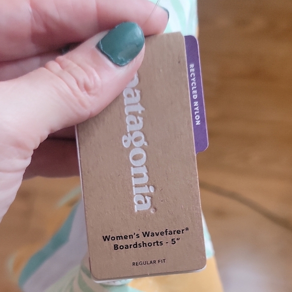 Patagonia Women's Striped Athletic Shorts - Orange, Blue, Green - Picture 6 of 6